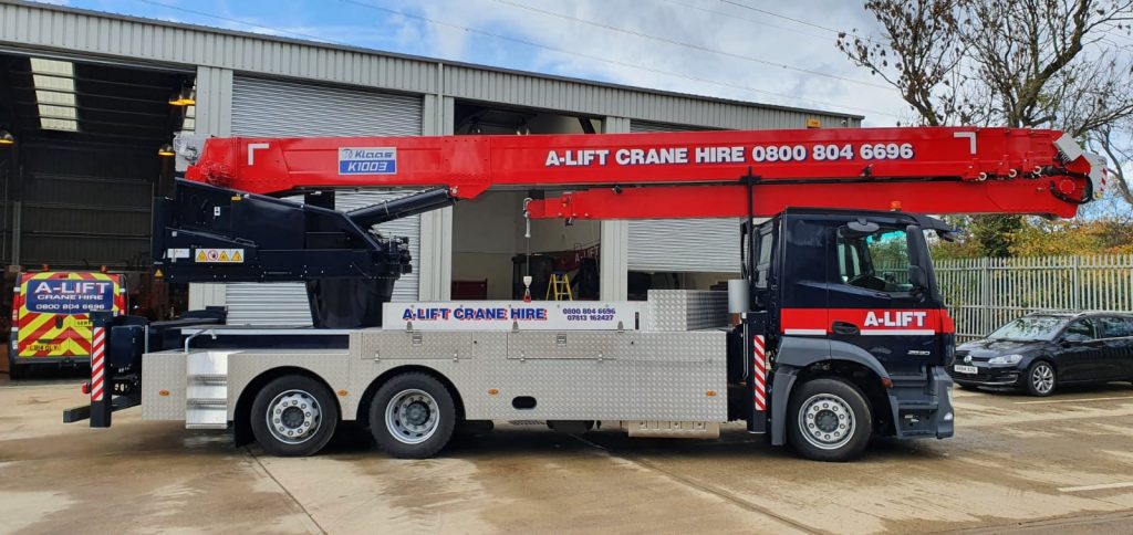 Klaas 1003 Mobile Crane Truck In Company Depot in Wellingborough from A-Lift Crane Hire
