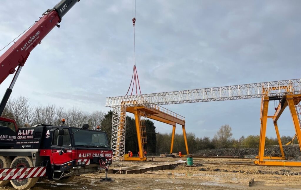 Gantry Lift Crane Hire for HS2 at Melton Mowbray in Leicester